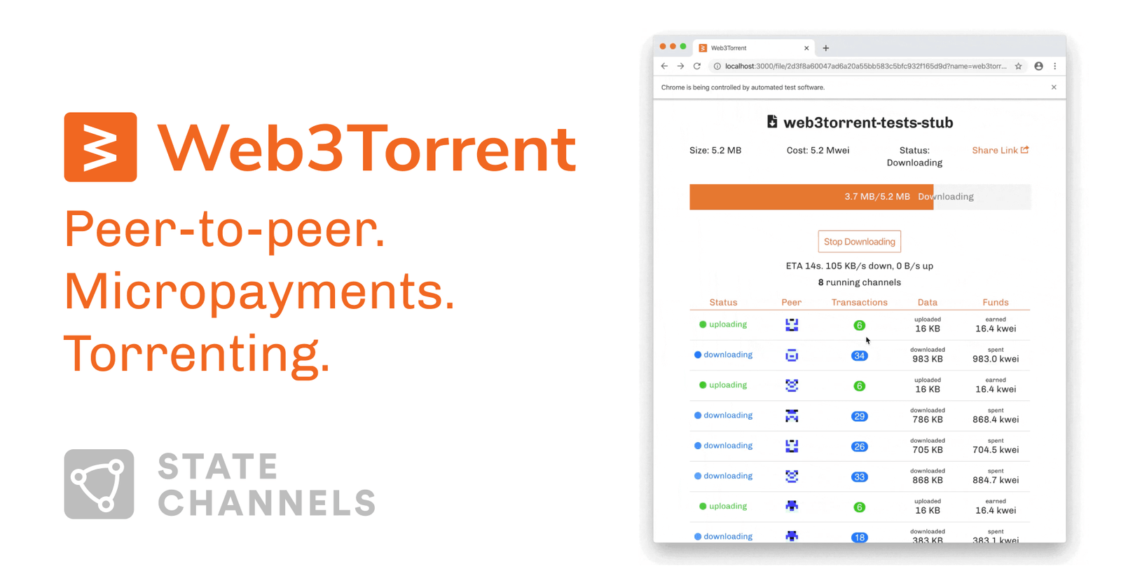 Web3Torrent: peer-to-peer micropayments for torrenting